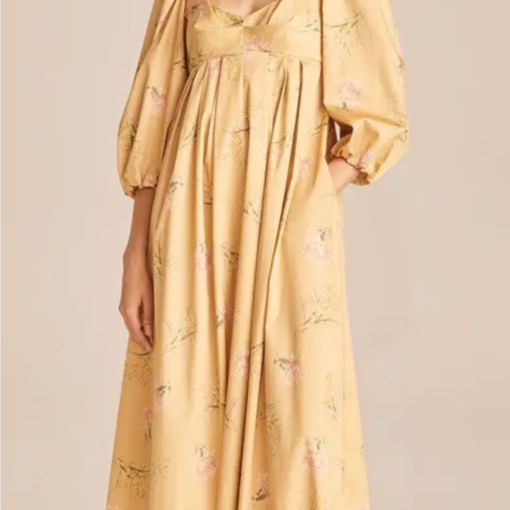Elegant Yellow Floral Dress
